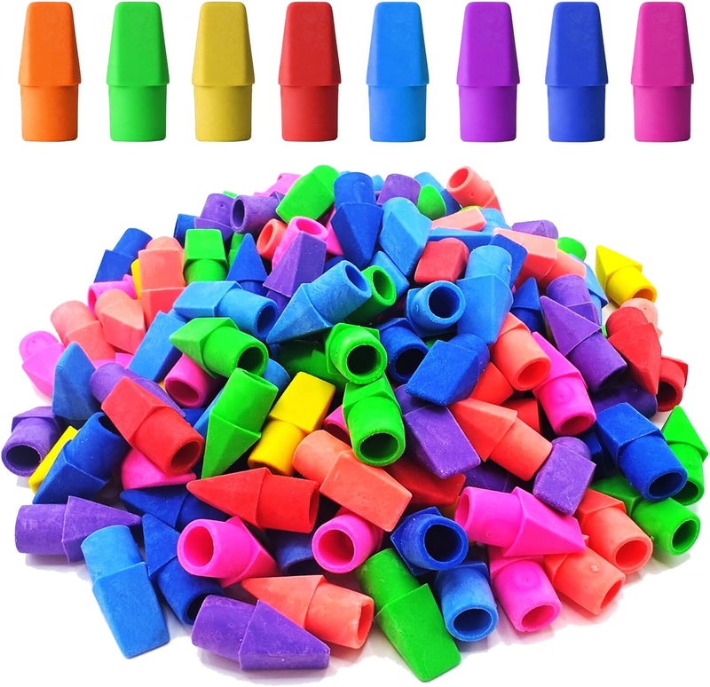 Mineweii Pencil Top Eraser,150 Pack 8-Color Cap Erasers for Pencil Toppers Eraser Supplies for School and Office (Vibrant, 150 Pack) - Image 1